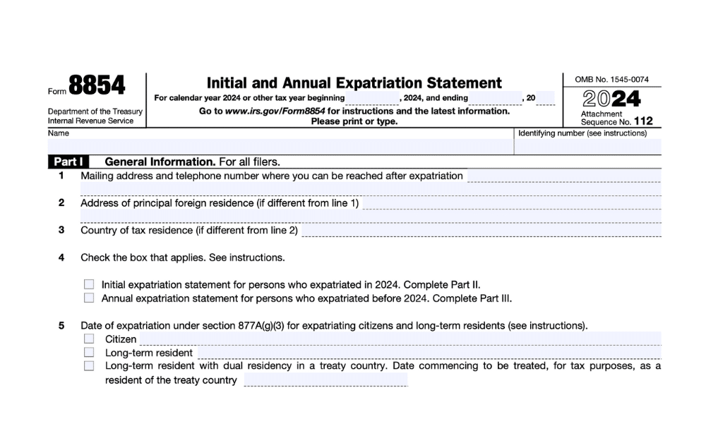 What Is IRS Form 8854? A Guide for Expats